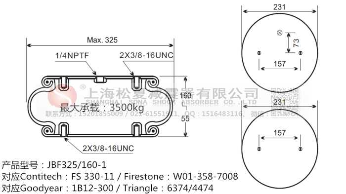 JBF325/160-1橡膠<a href='http://m.pfqp.com.cn/' target='_blank'><u>空氣彈簧</u></a>