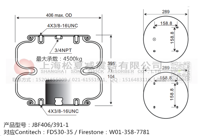 JBF406/391-2橡膠<a href='http://m.pfqp.com.cn/' target='_blank'><u>空氣彈簧</u></a>