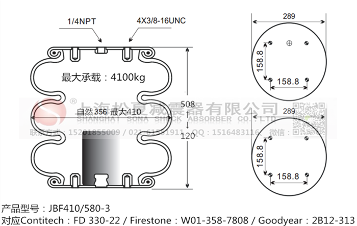 JBF410/580-3橡膠<a href='http://m.pfqp.com.cn/' target='_blank'><u>空氣彈簧</u></a>